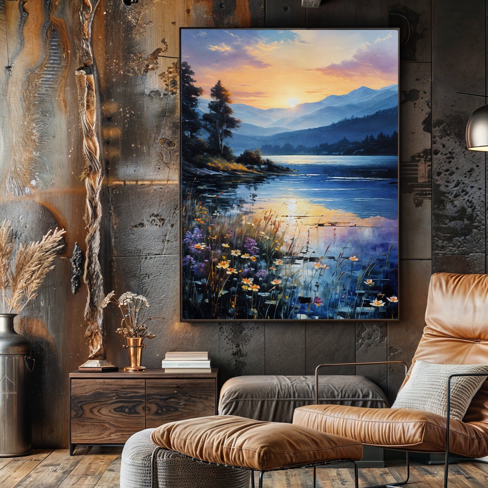 Canvas Print: "sunset Journey" wall art with nature-inspired artwork - product view 3