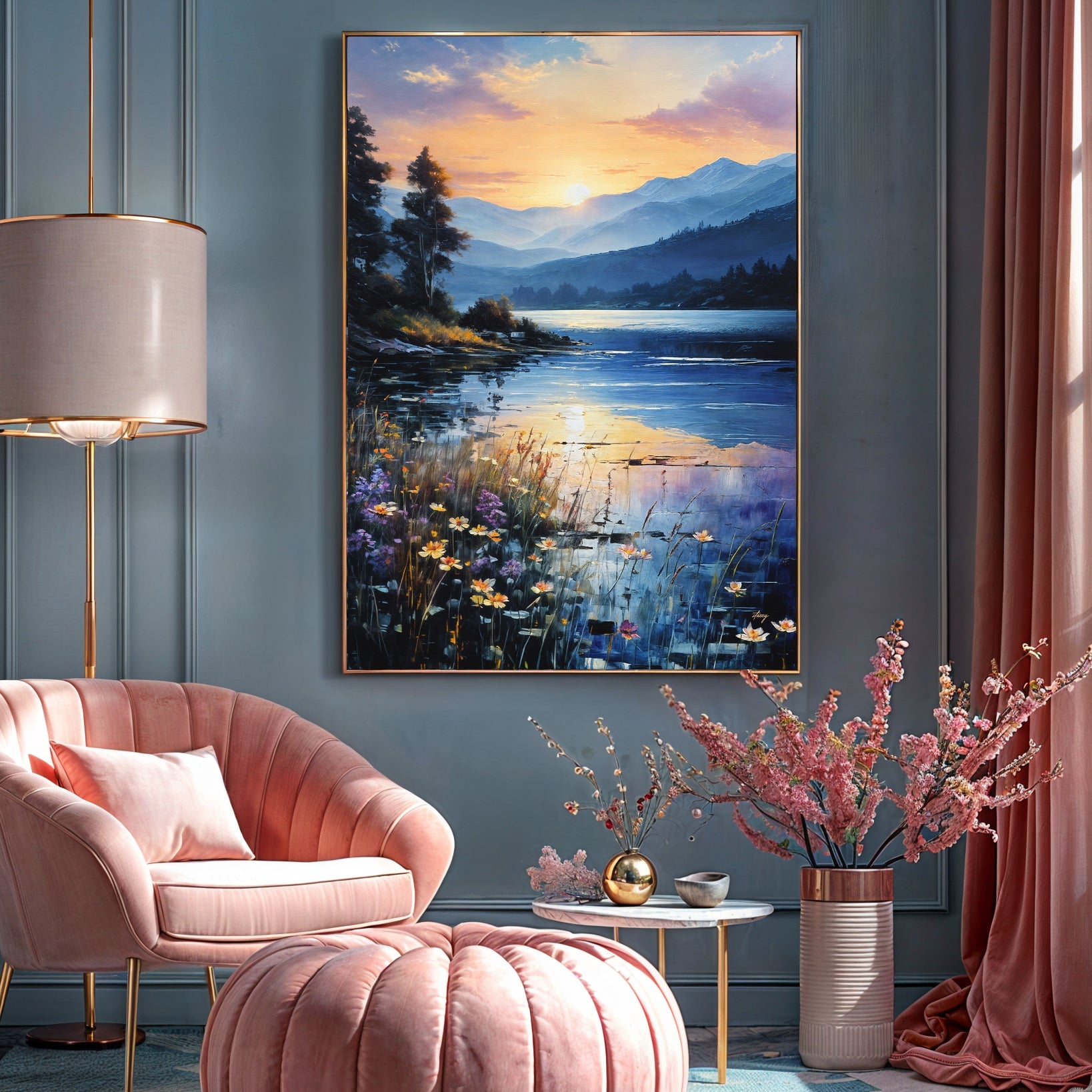 Canvas Print: "sunset Journey" wall art with nature-inspired artwork