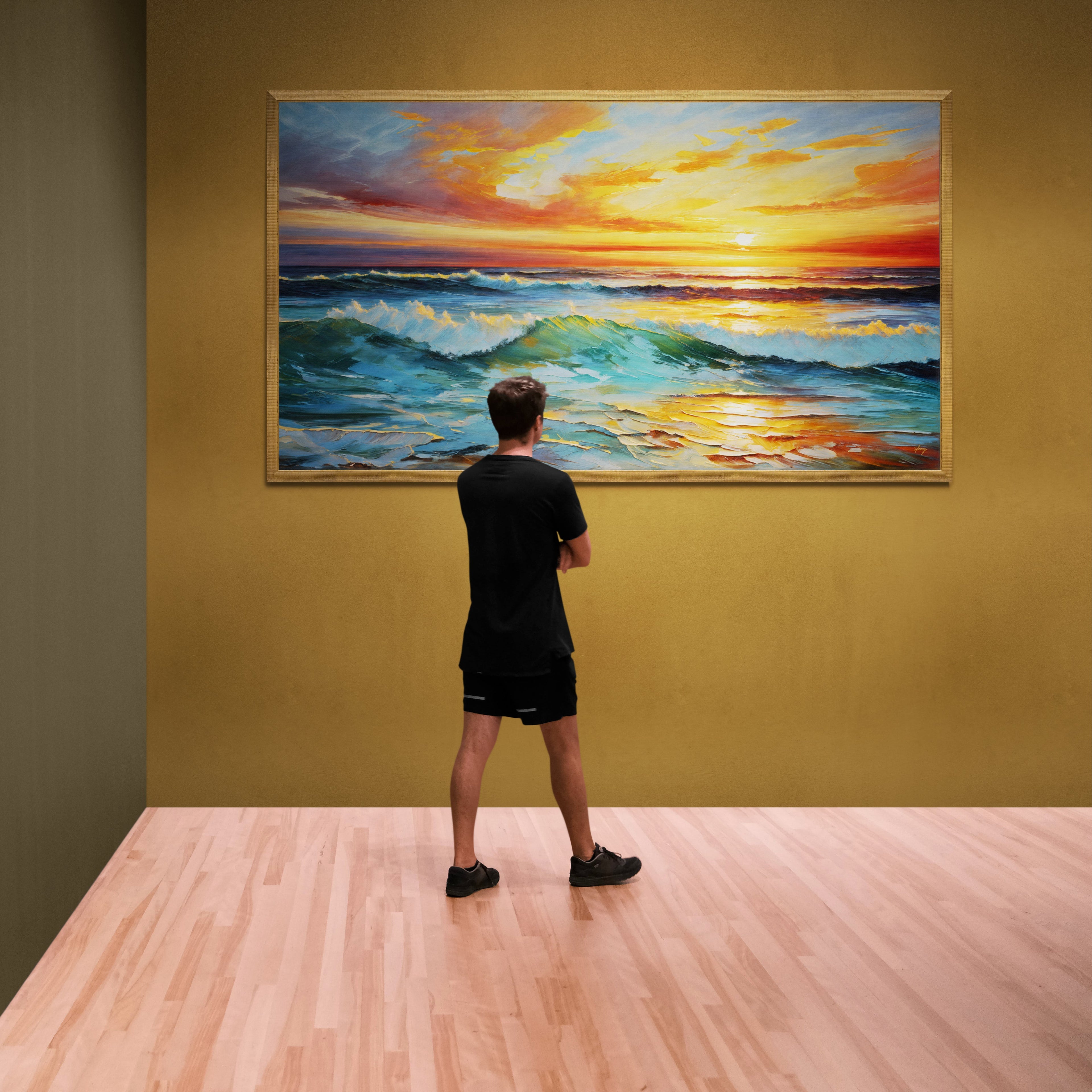Canvas Print: "sunset Surge" wall art with nature-inspired artwork - product view 3