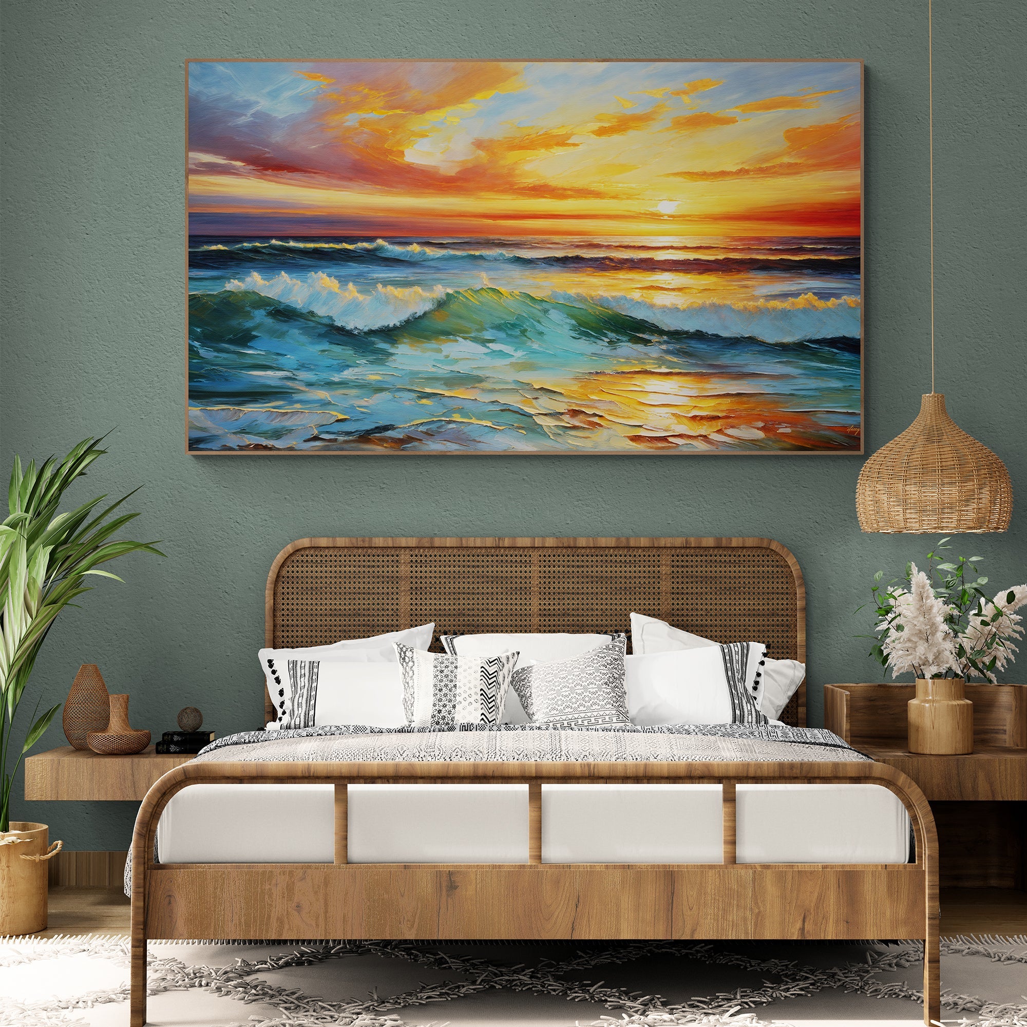 Canvas Print: "sunset Surge" wall art with nature-inspired artwork - product view 2