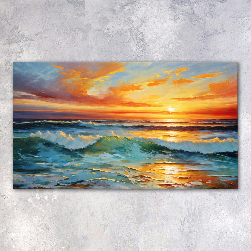 Canvas Print: "sunset Surge" wall art with nature-inspired artwork - product view 4