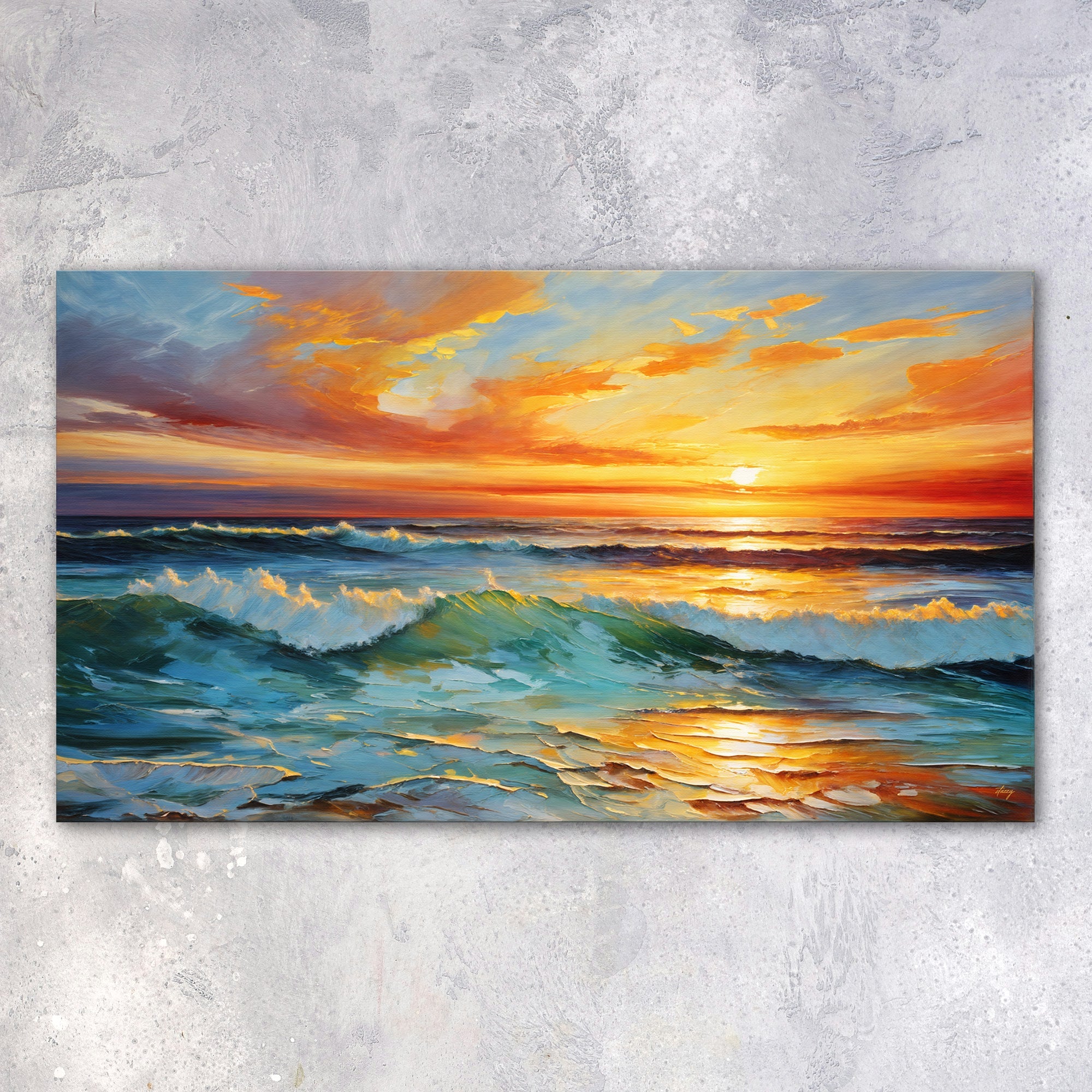 Canvas Print: "sunset Surge" wall art with nature-inspired artwork - product view 4
