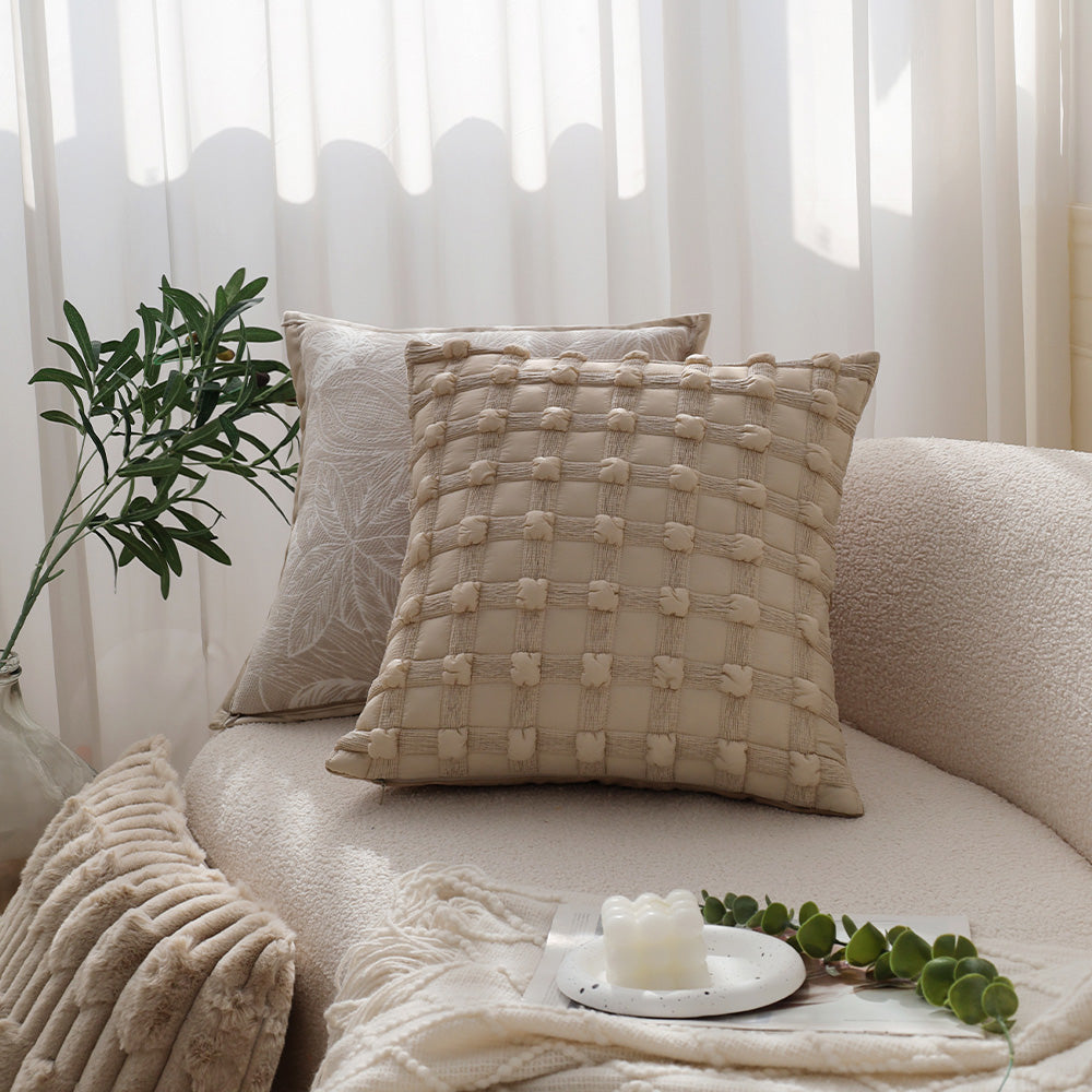 Pack of 2 18"x18" Luxurious Textured Decorative Throw Pillow Set pillow cover with nature-inspired artwork - product view 35