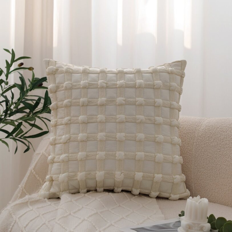 Pack of 2 18"x18" Luxurious Textured Decorative Throw Pillow Set pillow cover with nature-inspired artwork - product view 7
