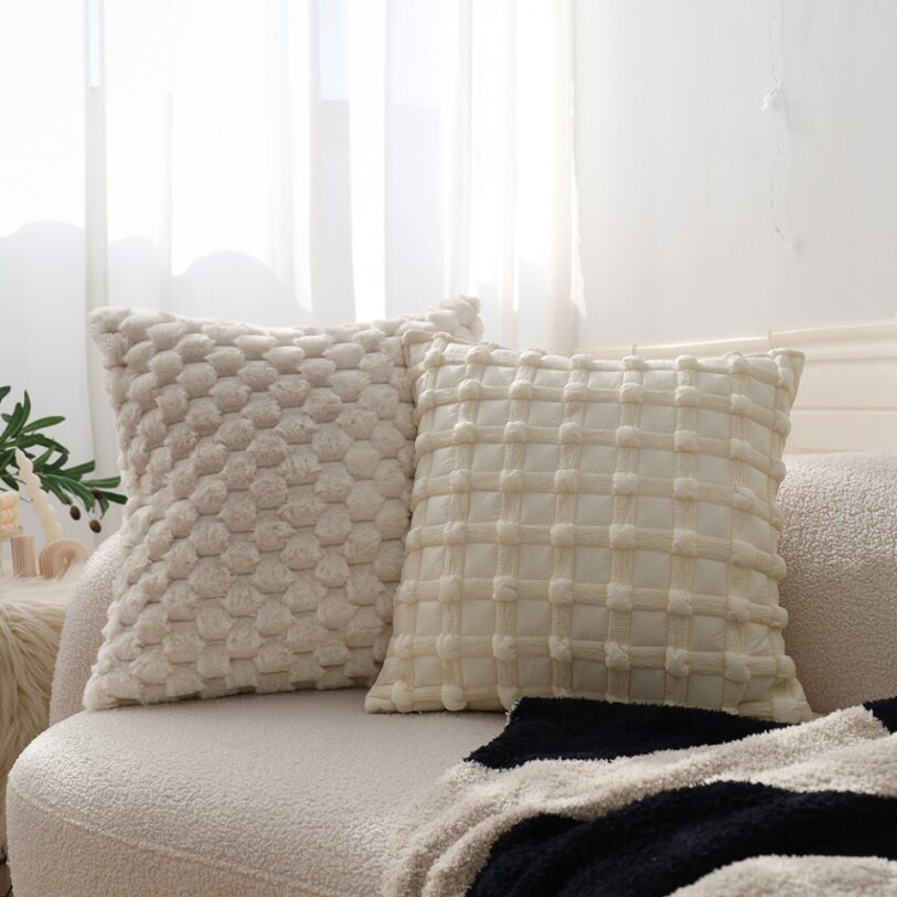 Pack of 2 18"x18" Luxurious Textured Decorative Throw Pillow Set pillow cover with nature-inspired artwork - product view 8