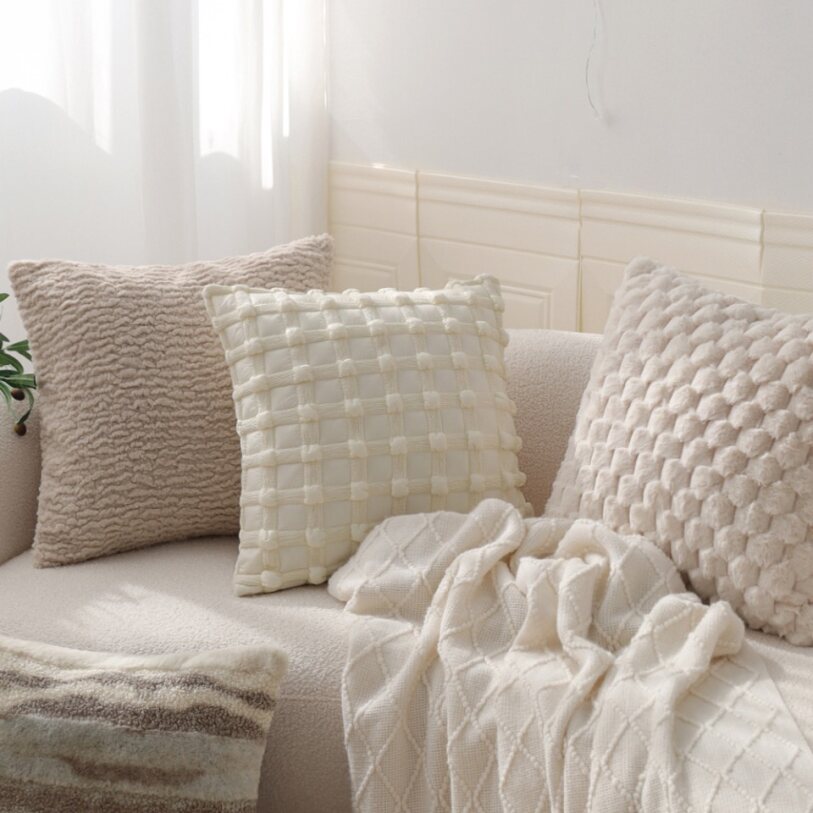 Pack of 2 18"x18" Luxurious Textured Decorative Throw Pillow Set pillow cover with nature-inspired artwork - product view 11
