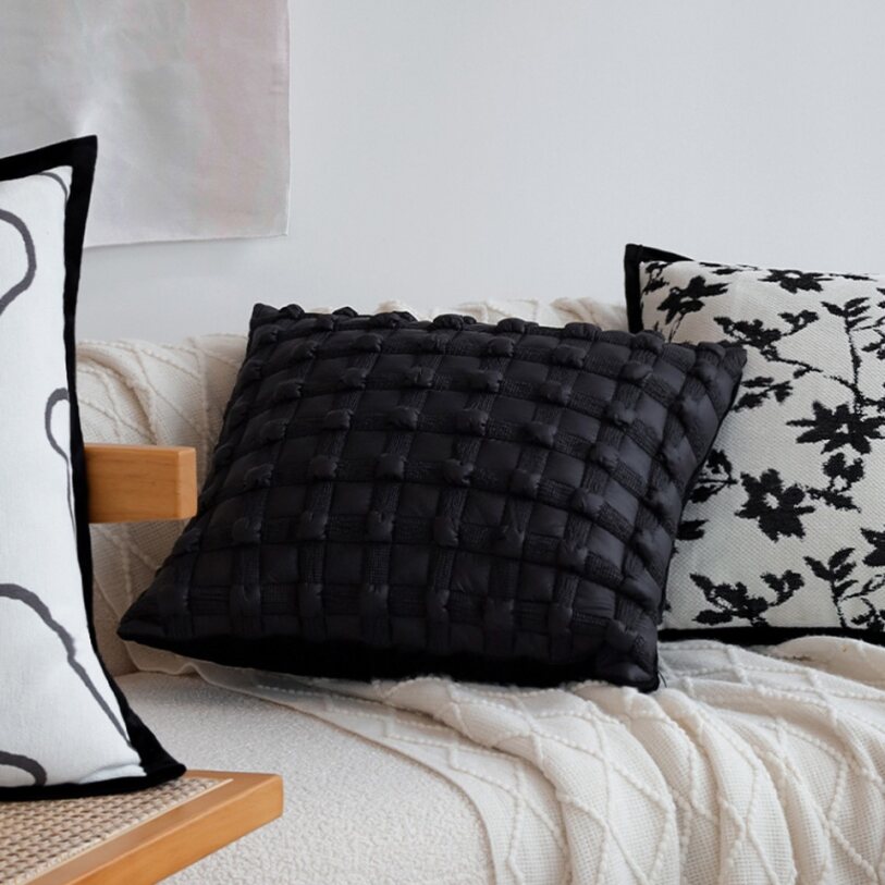 Pack of 2 18"x18" Luxurious Textured Decorative Throw Pillow Set pillow cover with nature-inspired artwork - product view 18