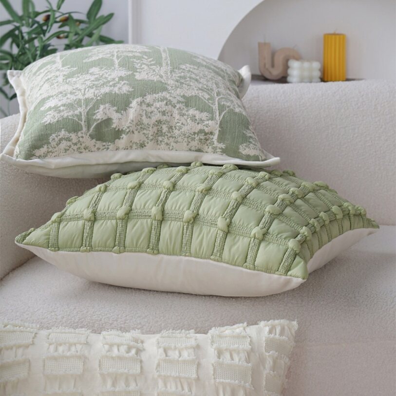 Pack of 2 18"x18" Luxurious Textured Decorative Throw Pillow Set pillow cover with nature-inspired artwork - product view 21
