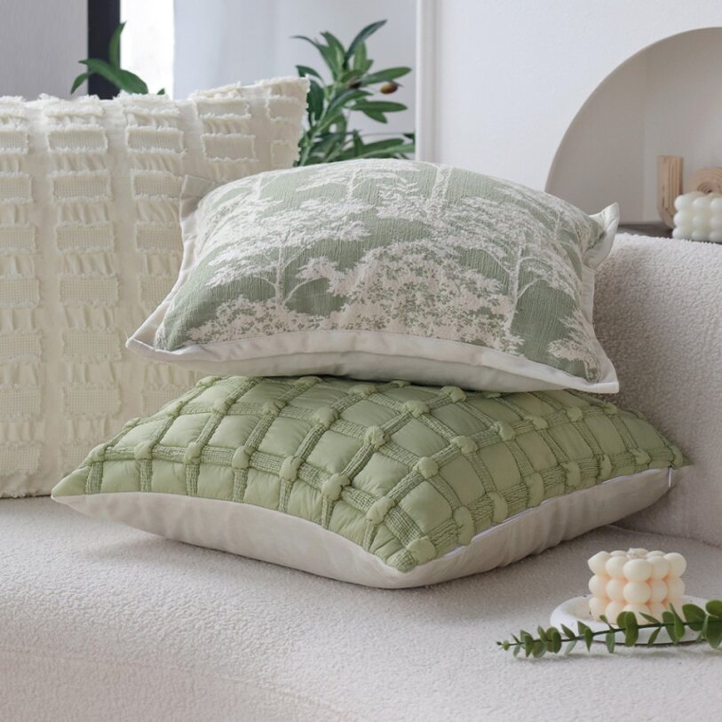 Pack of 2 18"x18" Luxurious Textured Decorative Throw Pillow Set pillow cover with nature-inspired artwork - product view 23