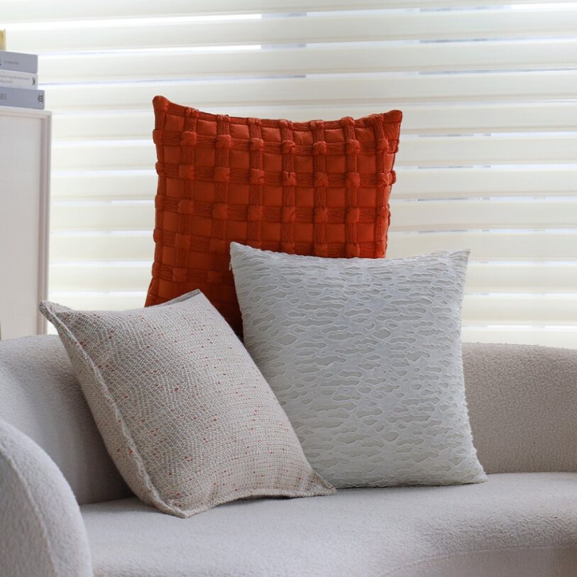Pack of 2 18"x18" Luxurious Textured Decorative Throw Pillow Set pillow cover with nature-inspired artwork - product view 26