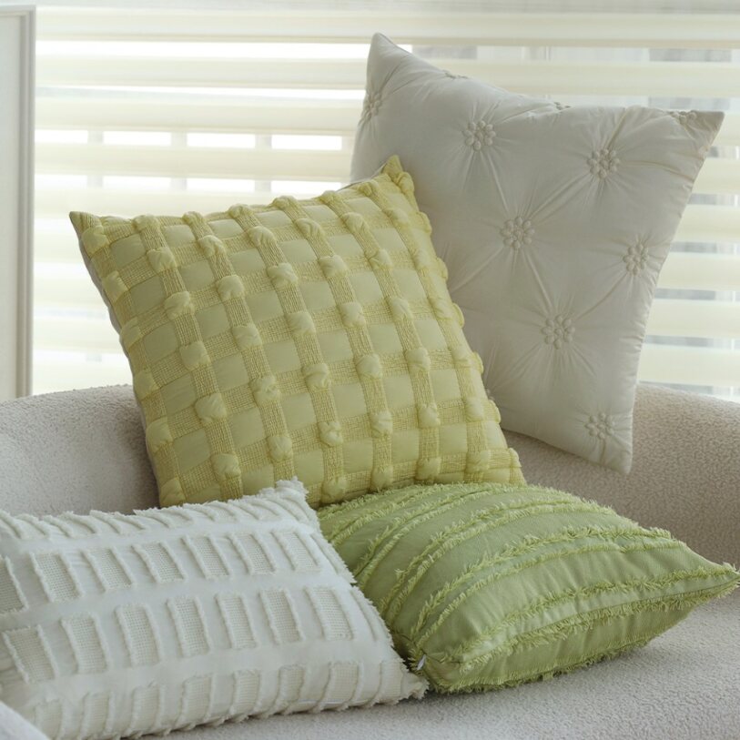 Pack of 2 18"x18" Luxurious Textured Decorative Throw Pillow Set pillow cover with nature-inspired artwork - product view 31