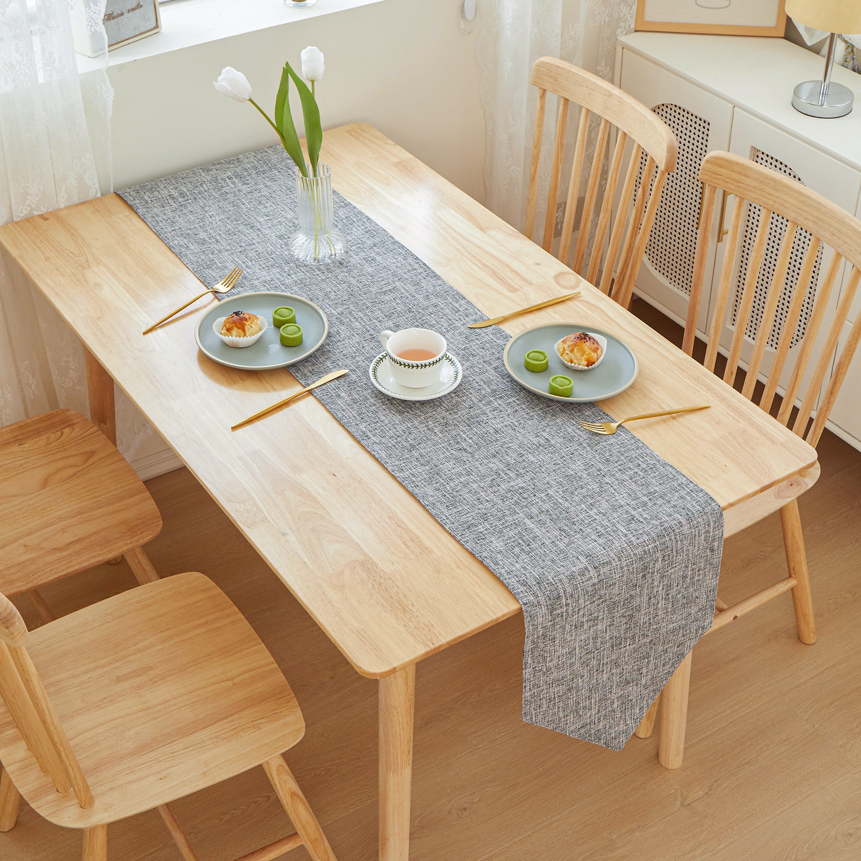 Trt Table Cloth Triangle Edges 12" W X 71" L trt with nature-inspired artwork - product view 5
