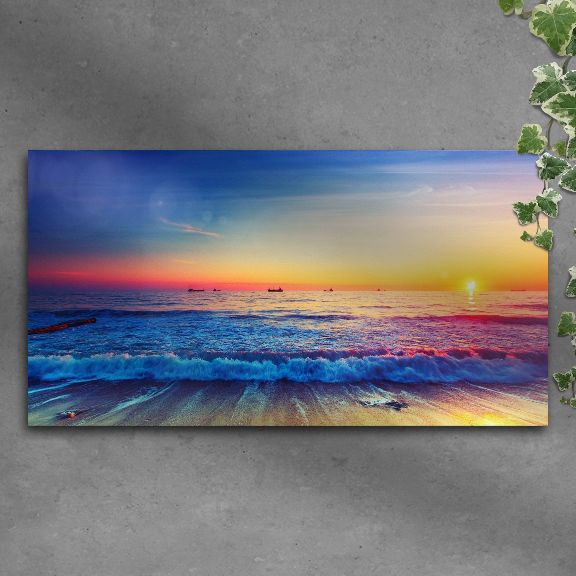 Sunrise Over the Ocean Canvas wall art with nature-inspired artwork