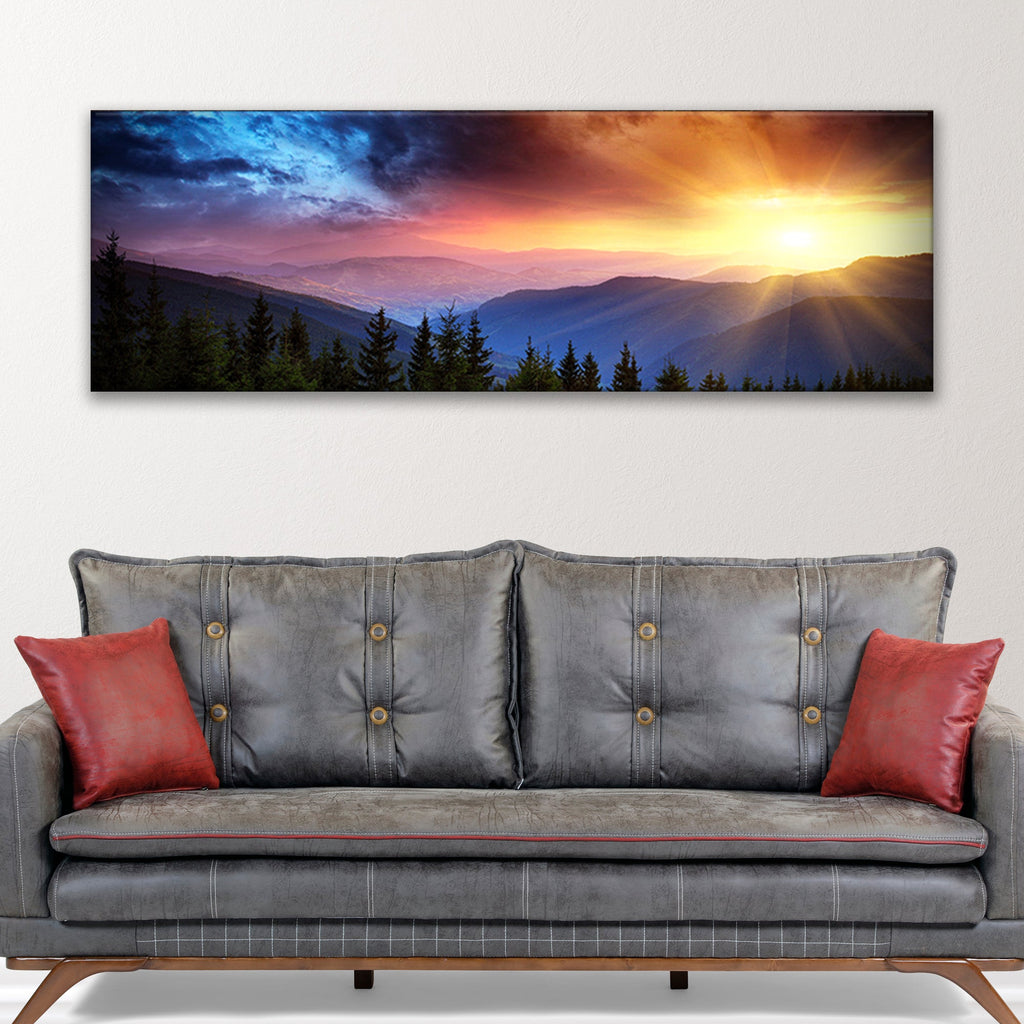 Purple and Sunrise Canvas wall art with nature-inspired artwork