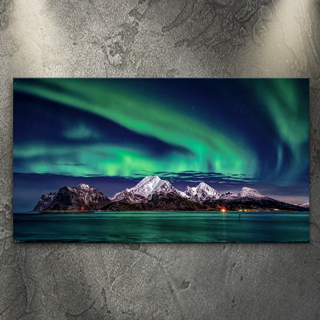 Lake and Northern Lights Canvas wall art with nature-inspired artwork