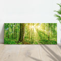 Golden Rays Into the Forest Canvas wall art with nature-inspired artwork