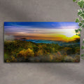 Foggy Mountain At Sunrise Canvas wall art with nature-inspired artwork
