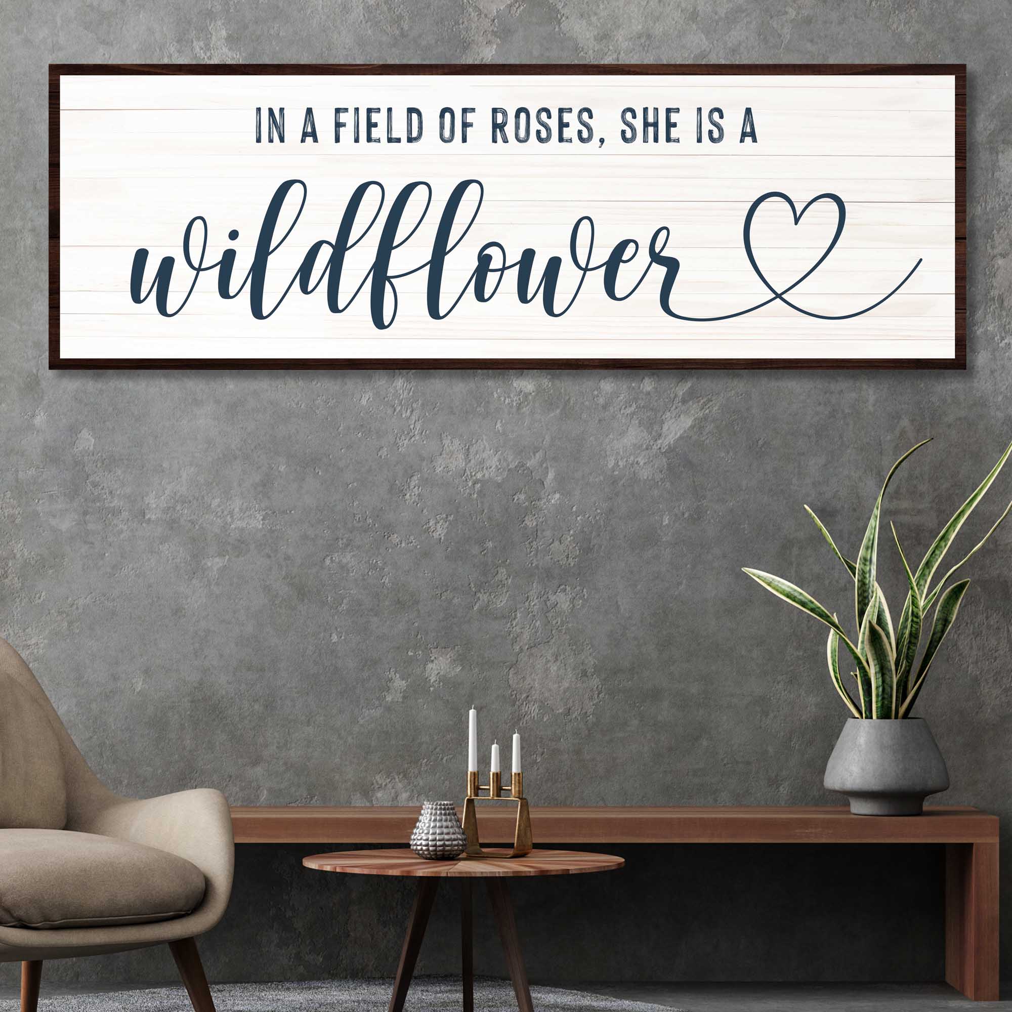 She Is a Wildflower Sign Ii canvas with nature-inspired artwork - product view 2