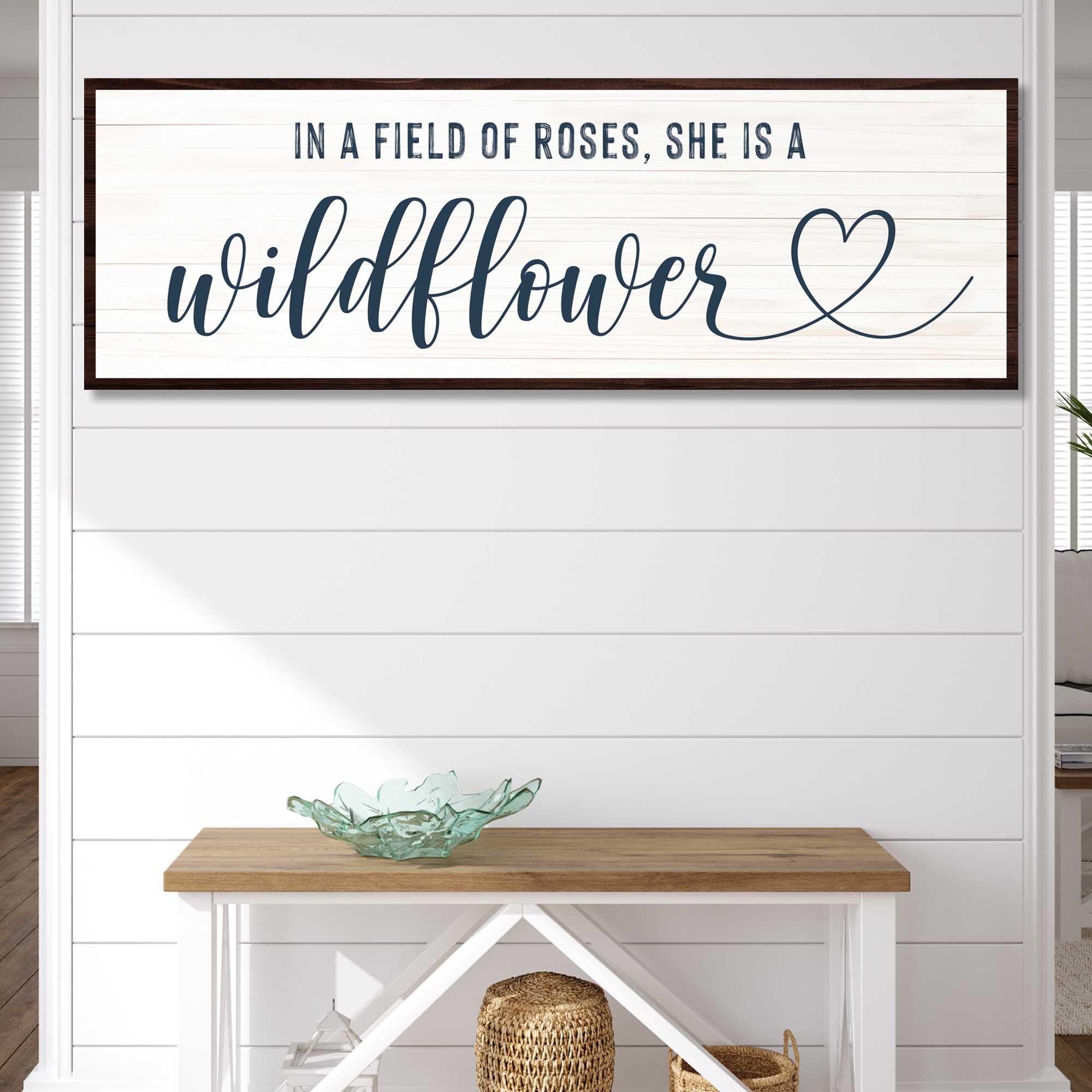She Is a Wildflower Sign Ii canvas with nature-inspired artwork