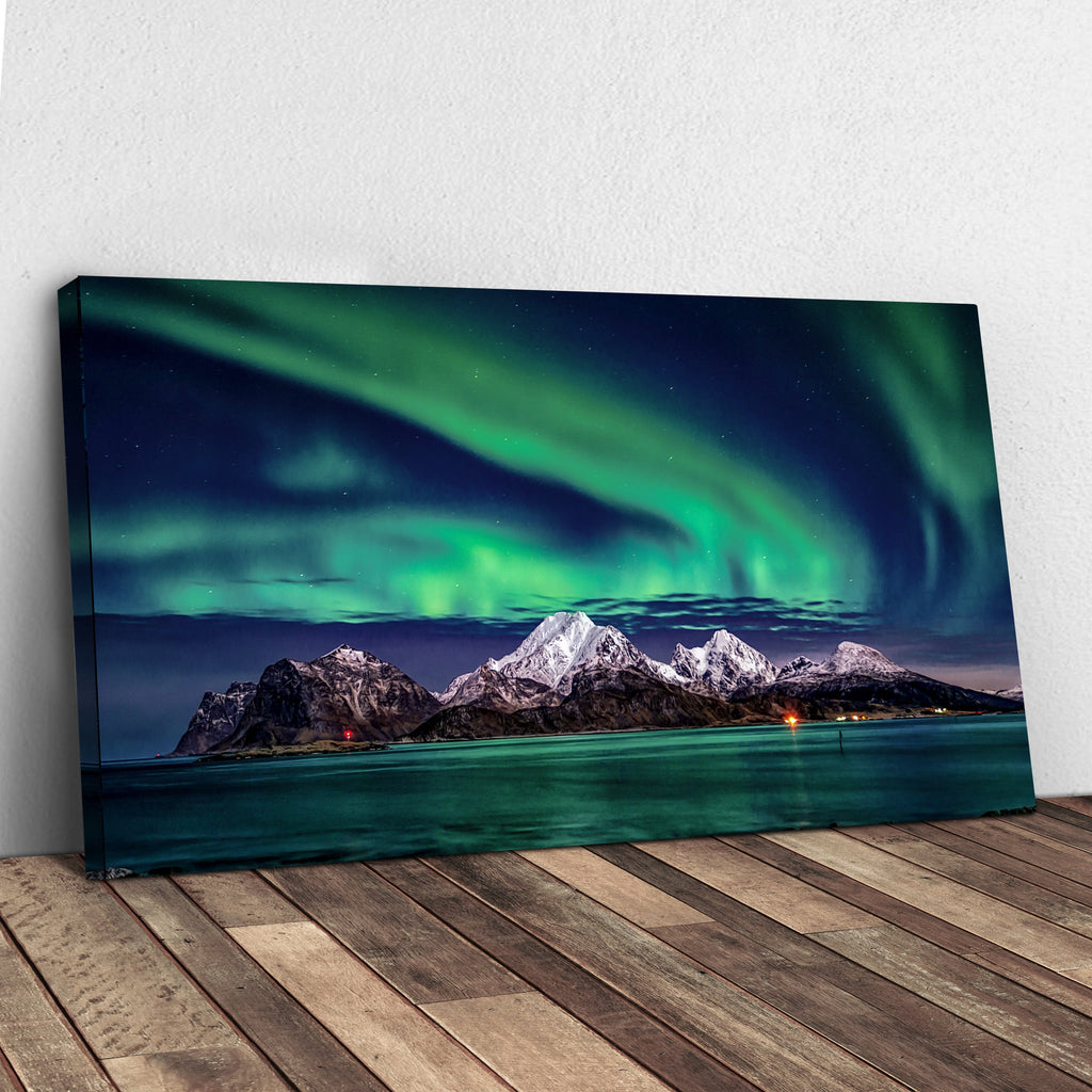 Lake and Northern Lights Canvas wall art with nature-inspired artwork - product view 2