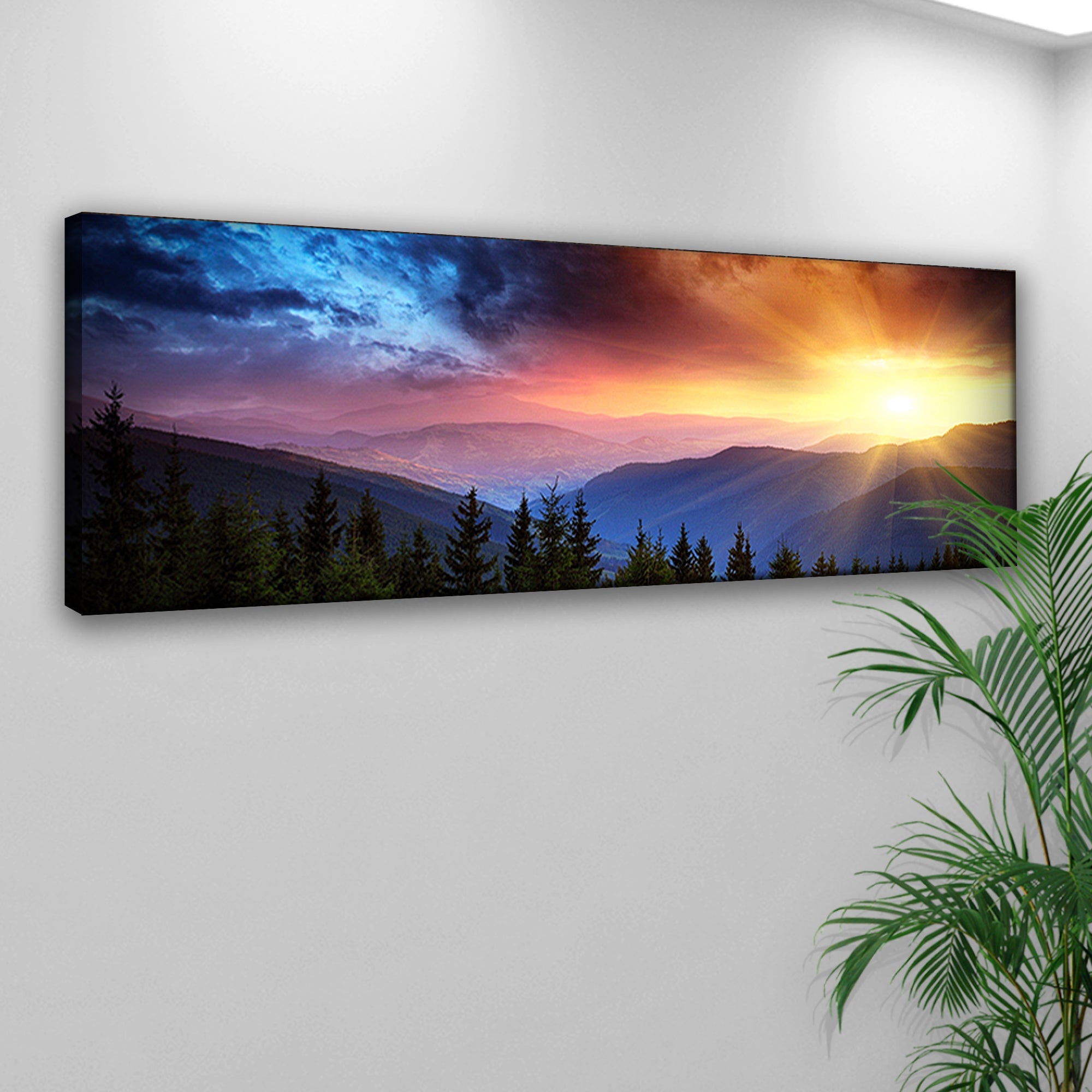 Purple and Sunrise Canvas wall art with nature-inspired artwork - product view 2