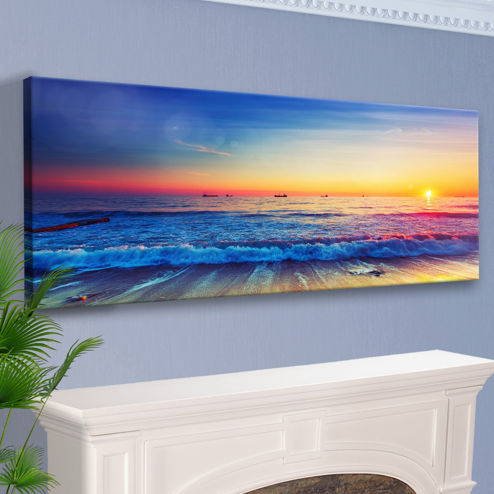 Sunrise Over the Ocean Canvas wall art with nature-inspired artwork - product view 2