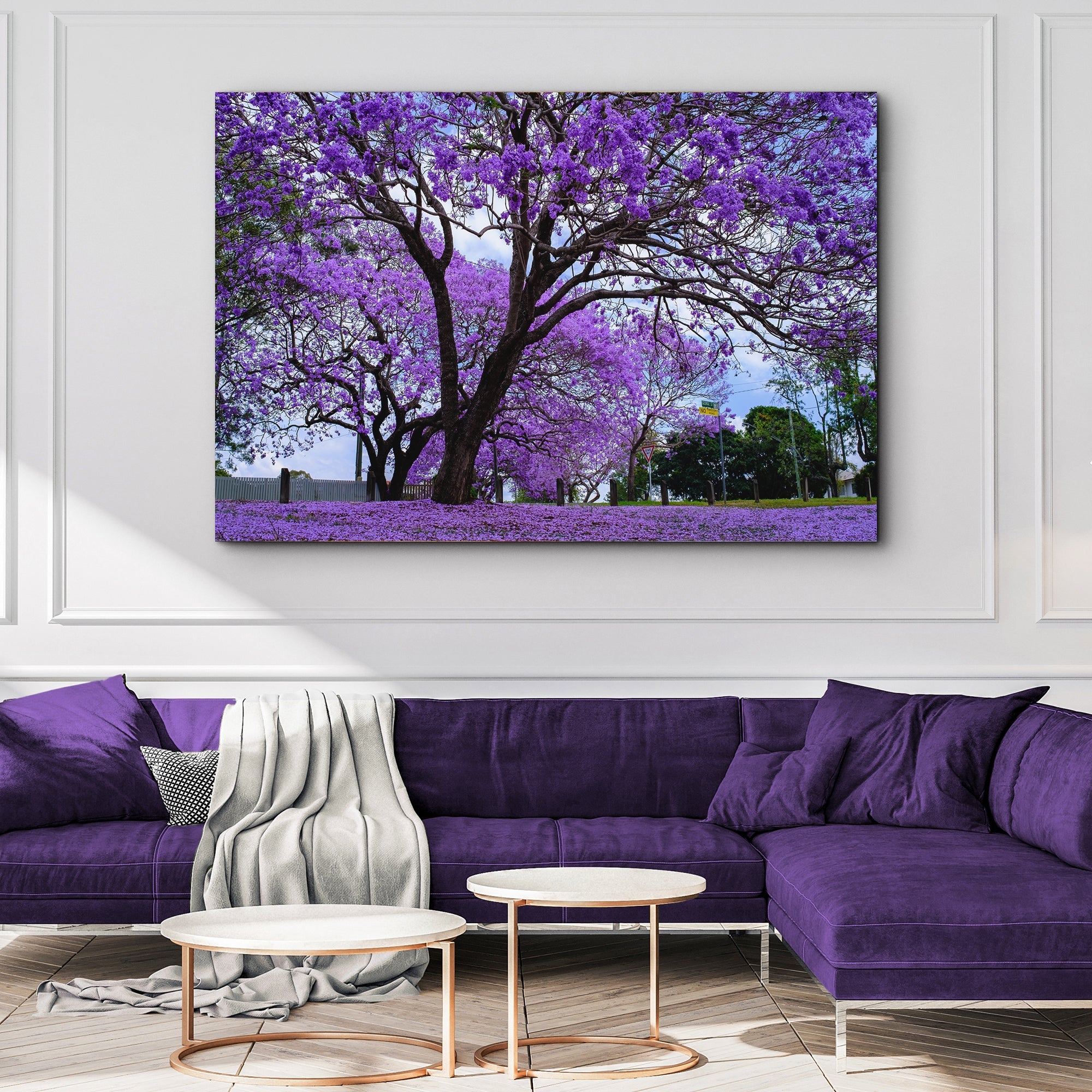 Jacaranda Trees Canvas wall art with nature-inspired artwork - product view 3
