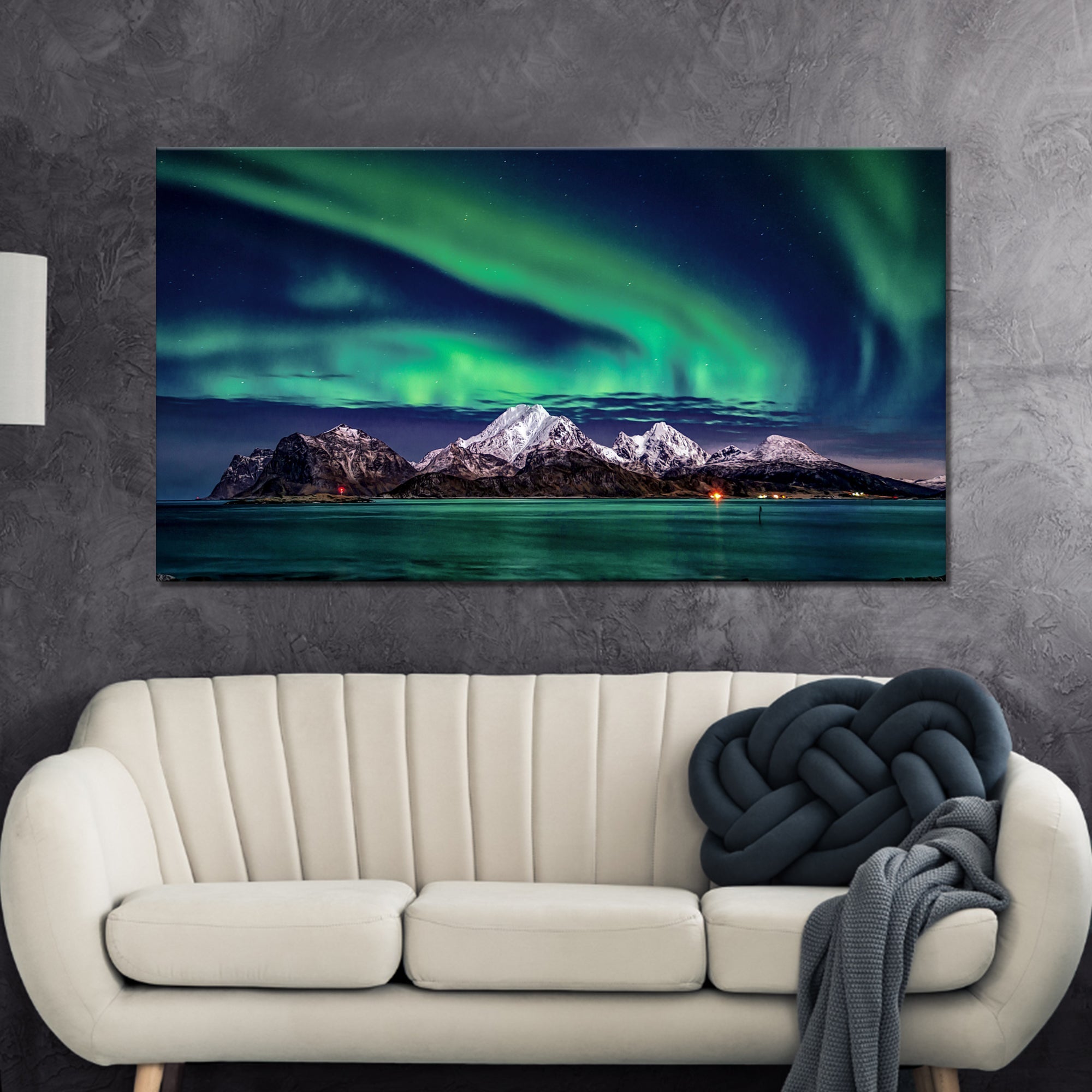 Lake and Northern Lights Canvas wall art with nature-inspired artwork - product view 3