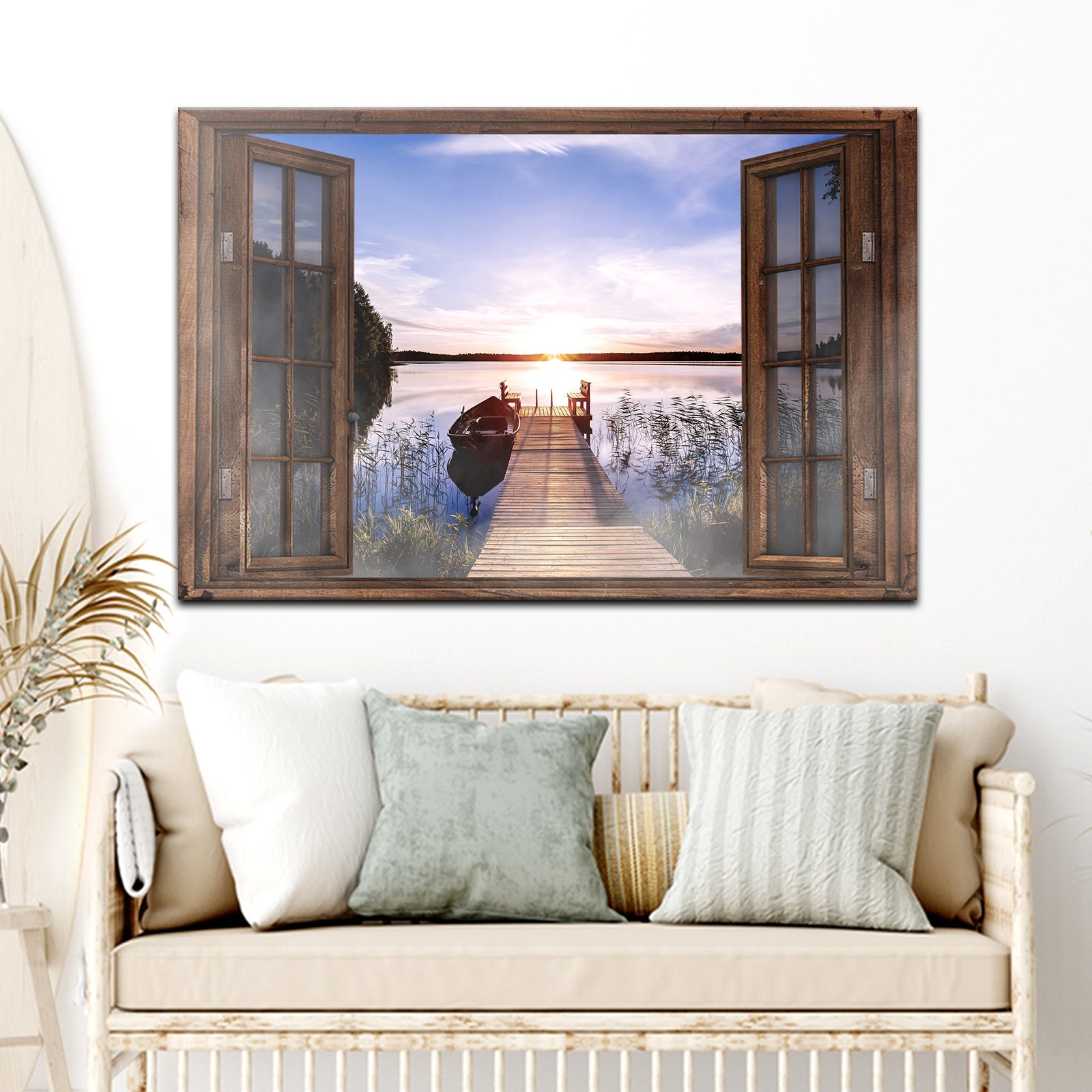 Calming Lake Scenery Canvas wall art with nature-inspired artwork - product view 6
