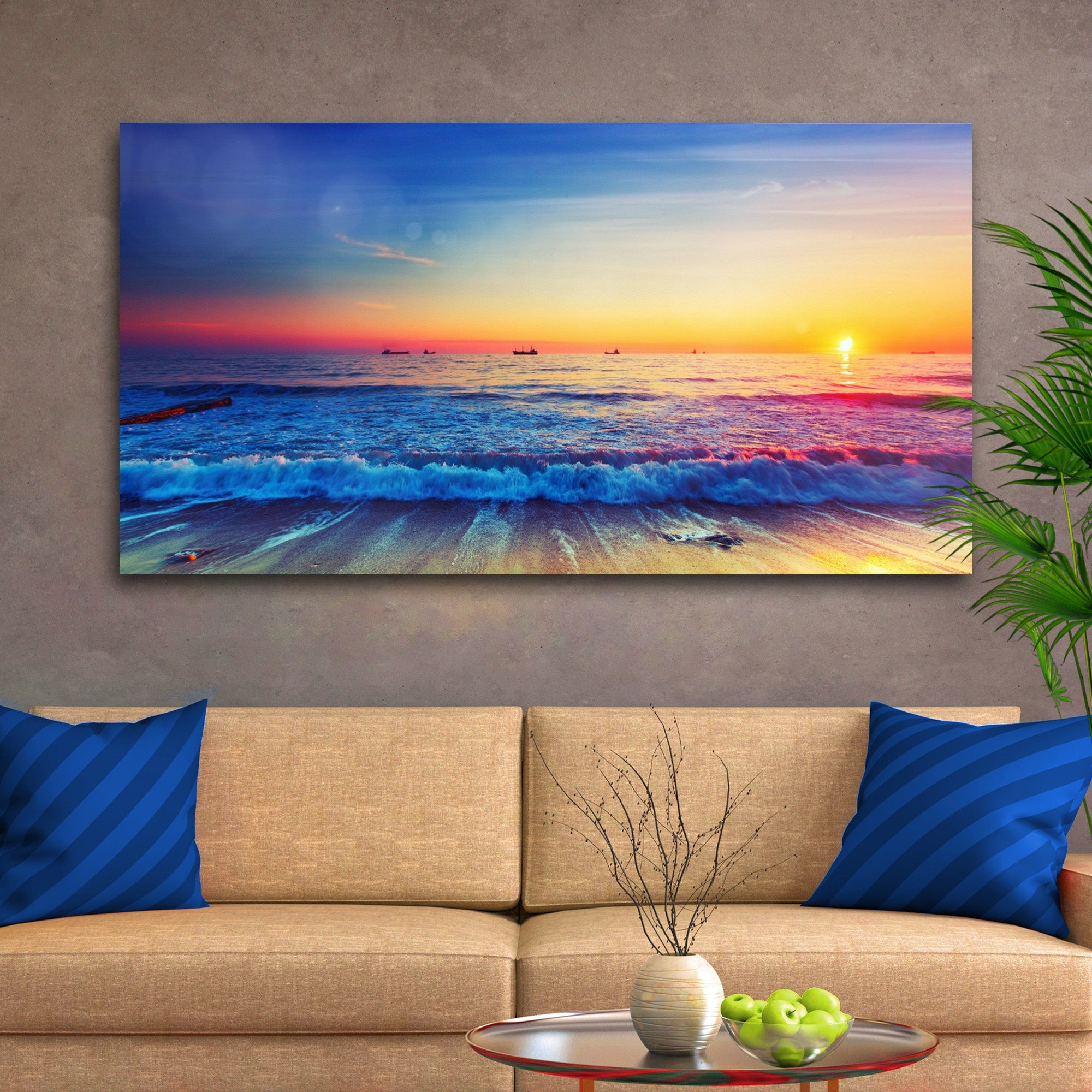 Sunrise Over the Ocean Canvas wall art with nature-inspired artwork - product view 3