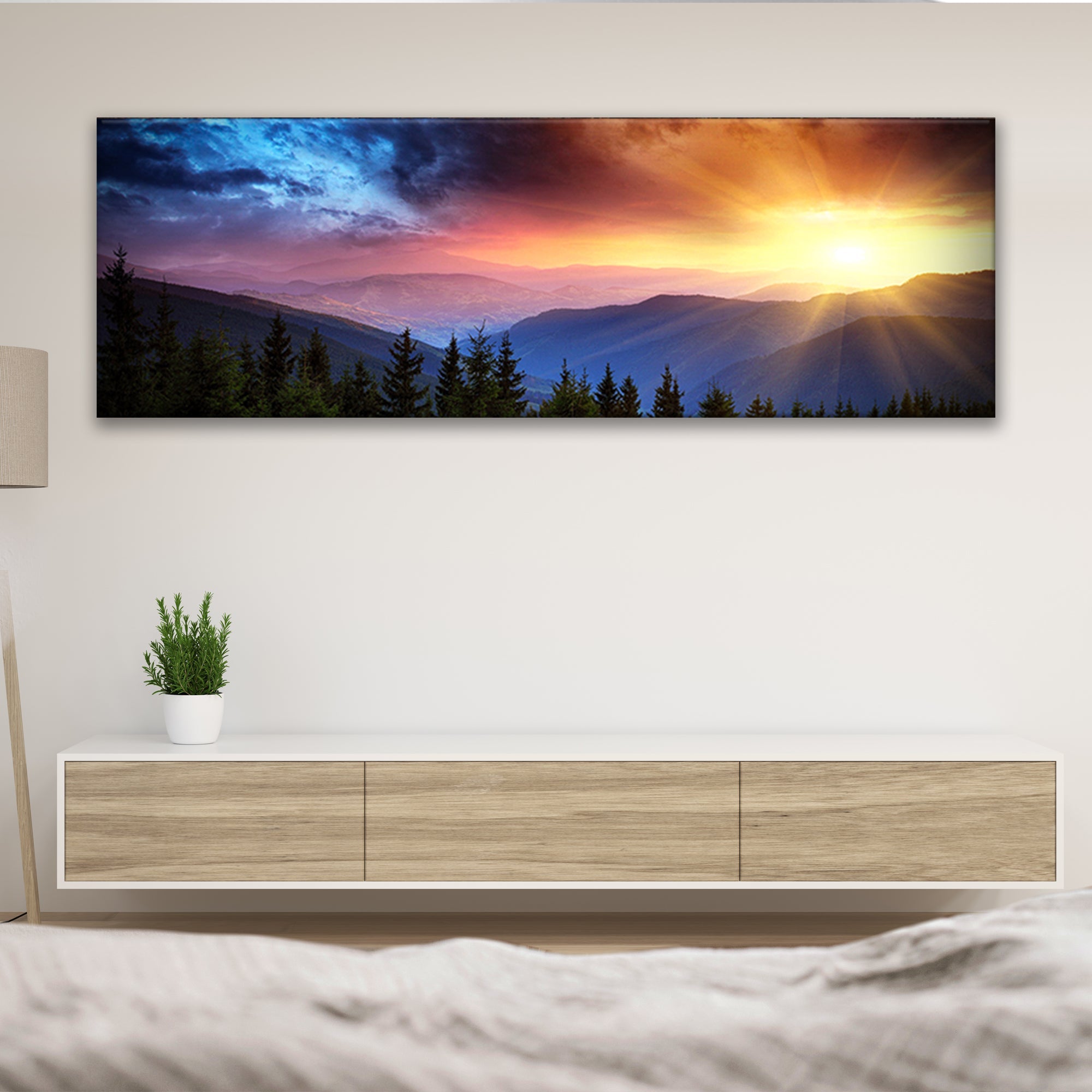 Purple and Sunrise Canvas wall art with nature-inspired artwork - product view 3