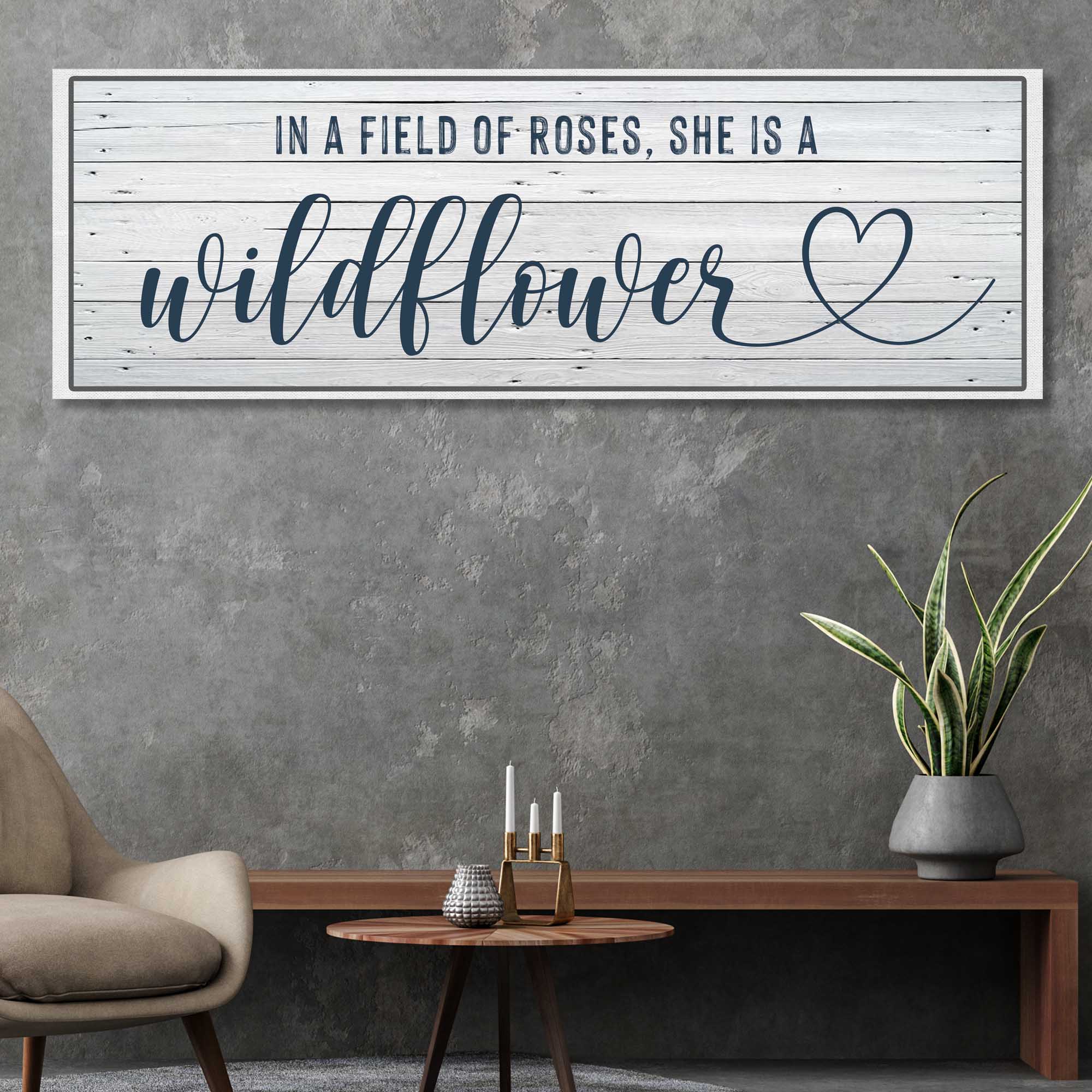 She Is a Wildflower Sign Ii canvas with nature-inspired artwork - product view 6