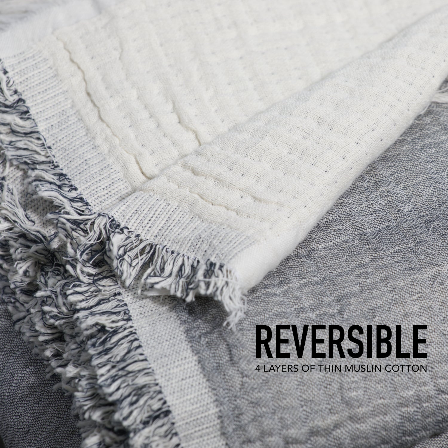 100% Cotton Reversible Muslin Throw Blankets home decor with nature-inspired artwork - product view 4