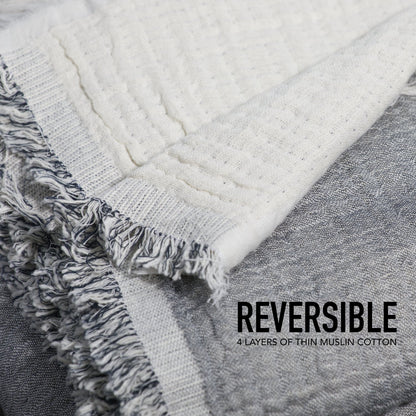 100% Cotton Reversible Muslin Throw Blankets home decor with nature-inspired artwork - product view 4
