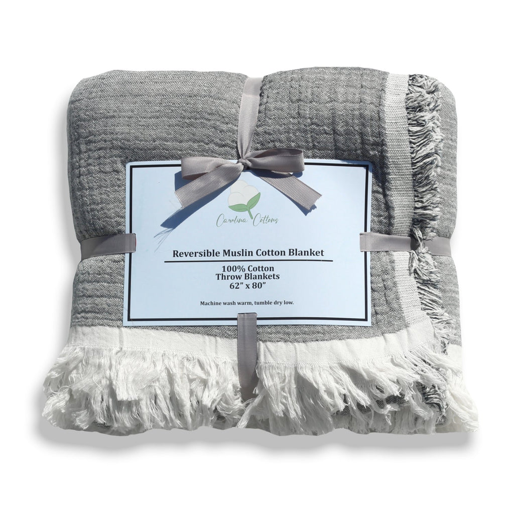 100% Cotton Reversible Muslin Throw Blankets home decor with nature-inspired artwork - product view 6
