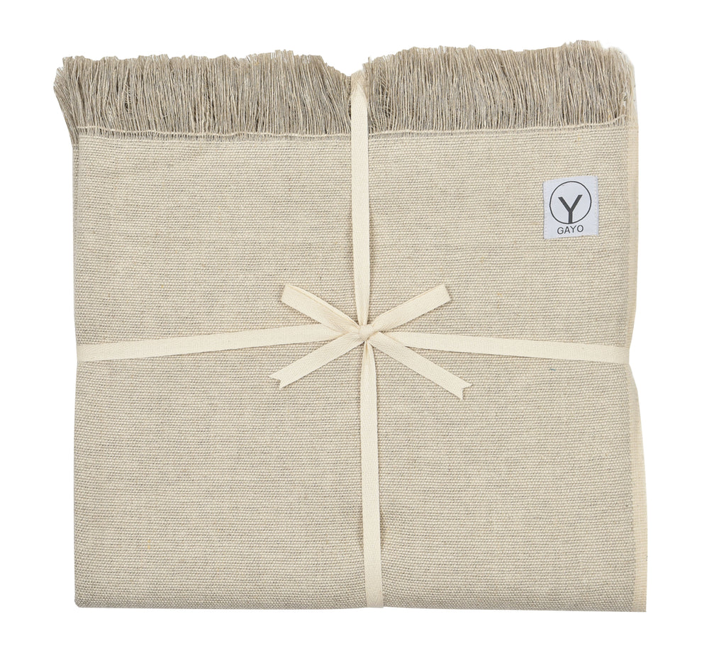 Hemp & Organic Cotton Yoga Blanket home decor with nature-inspired artwork - product view 2