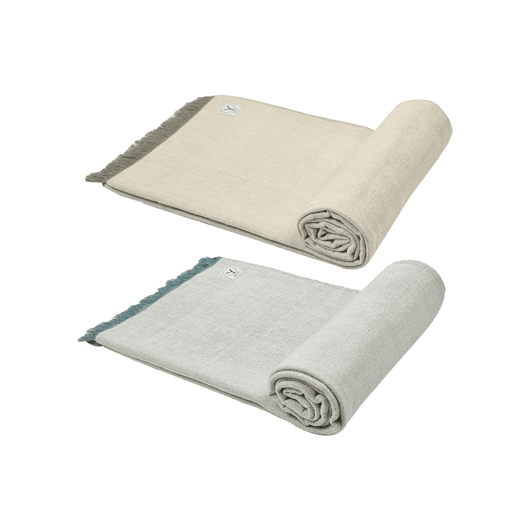 Organic Cotton Yoga Blanket home decor with nature-inspired artwork - product view 2