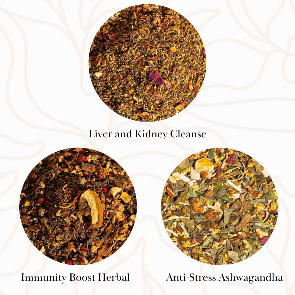 Wellness Trio Tea Sampler herbal teas with nature-inspired artwork