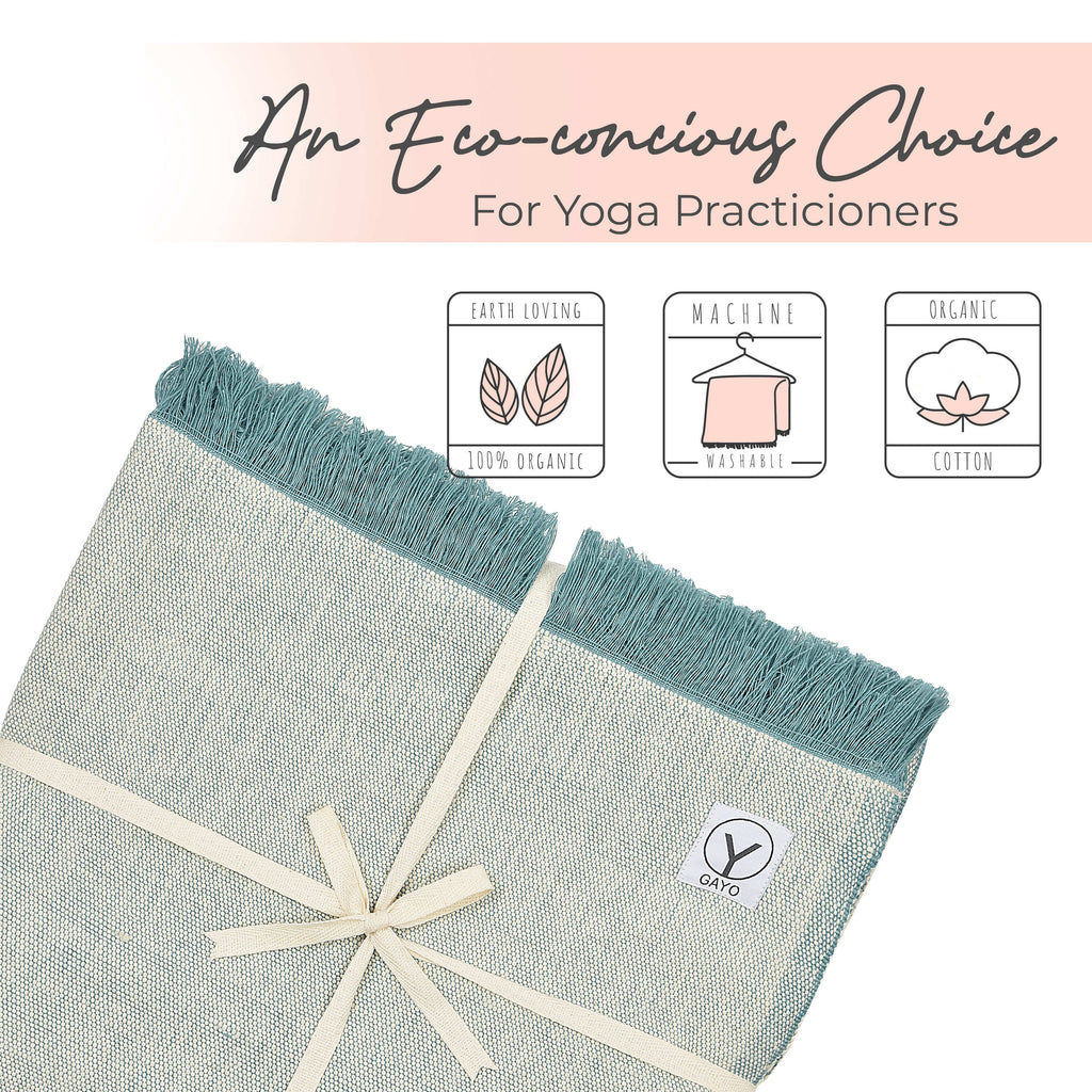 Organic Cotton Yoga Blanket home decor with nature-inspired artwork - product view 6