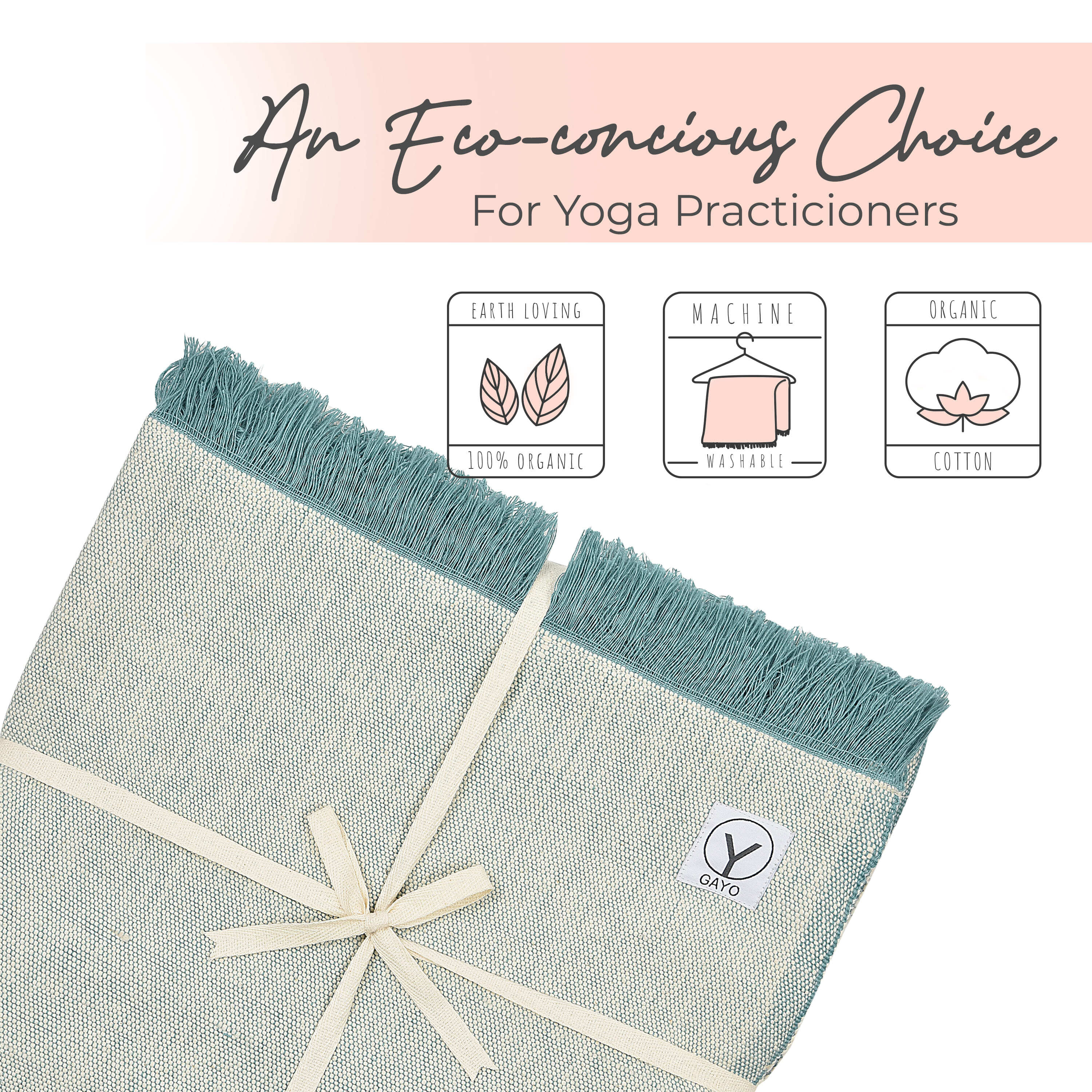 Organic Cotton Yoga Blanket home decor with nature-inspired artwork - product view 6