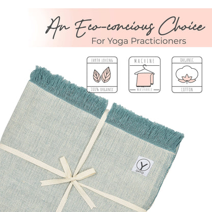 Organic Cotton Yoga Blanket home decor with nature-inspired artwork - product view 6