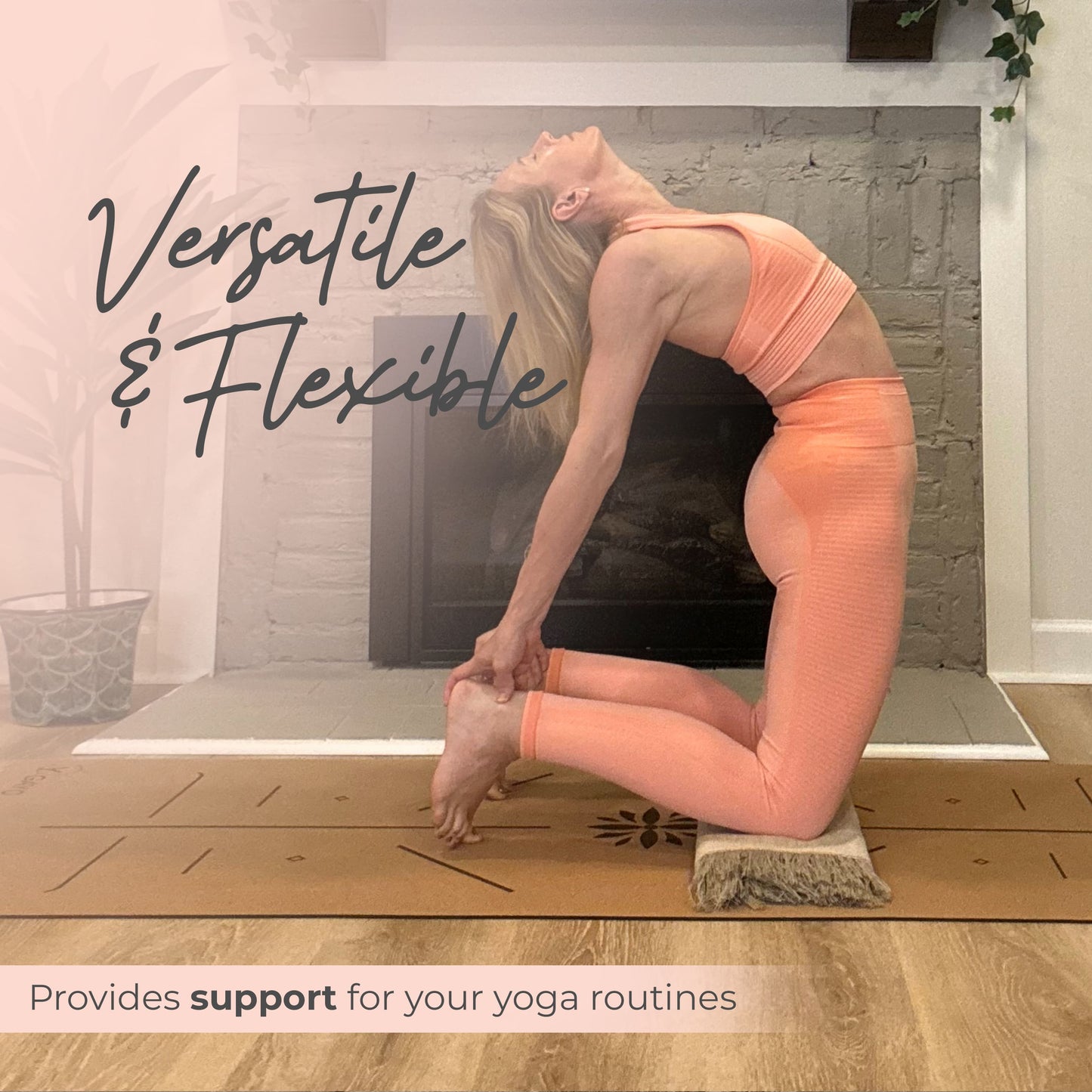 Hemp & Organic Cotton Yoga Blanket home decor with nature-inspired artwork - product view 5