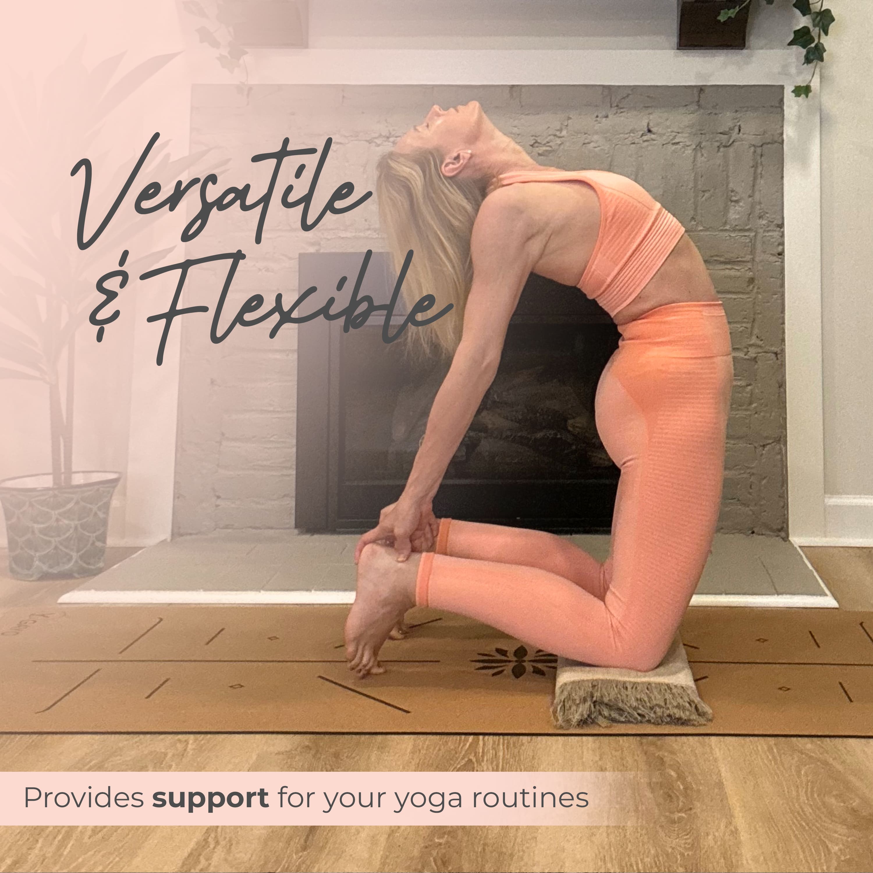 Hemp & Organic Cotton Yoga Blanket home decor with nature-inspired artwork - product view 5