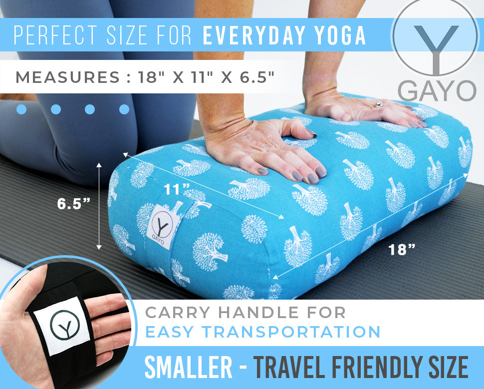 Organic Cotton Size Yoga Bolster Set yoga bolster with nature-inspired artwork - product view 7