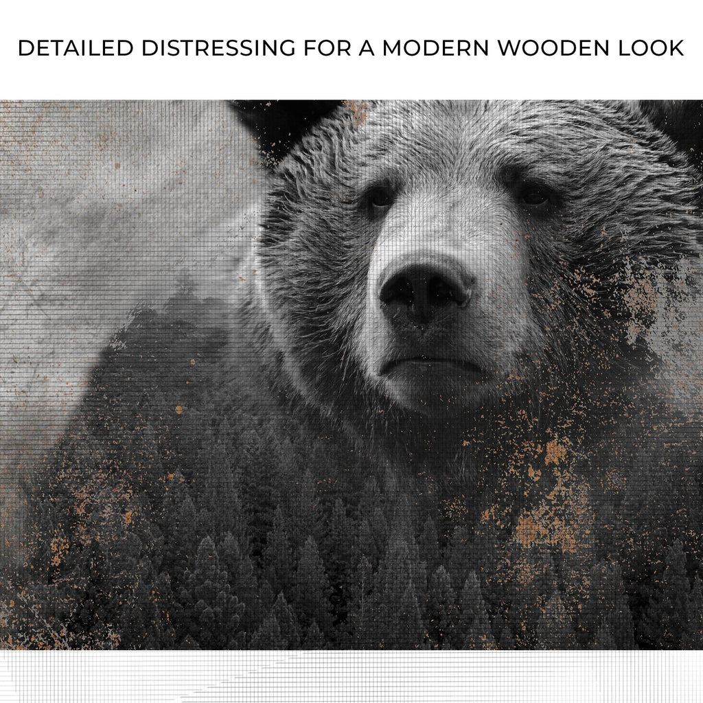 Animals Forest Bear Brown Canvas wall art with nature-inspired artwork - product view 4