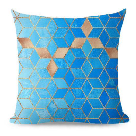 Throw with 450g Insert, Geometric, 18x18, Decorative Cushion – Fancy pillow cover with nature-inspired artwork