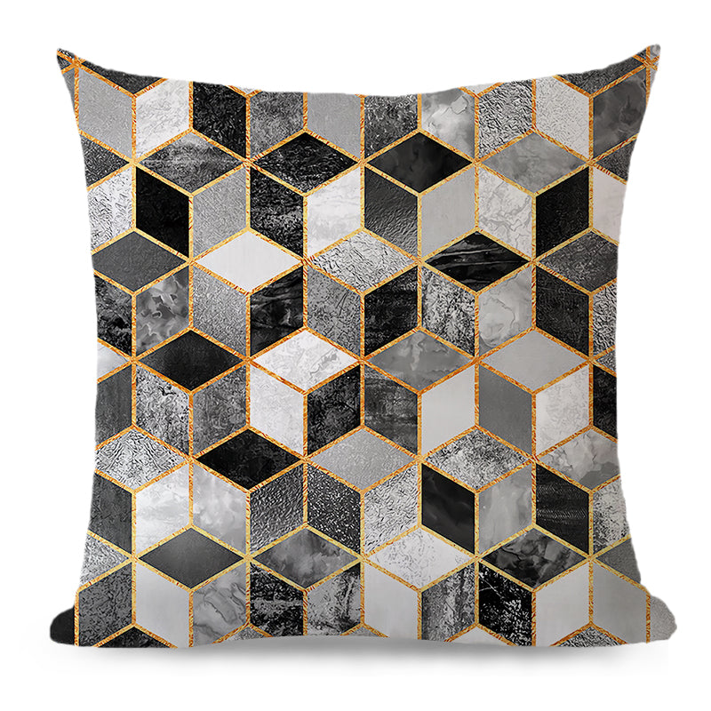 Throw with 450g Insert, Geometric, 18x18, Decorative Cushion – Fancy pillow cover with nature-inspired artwork - product view 4