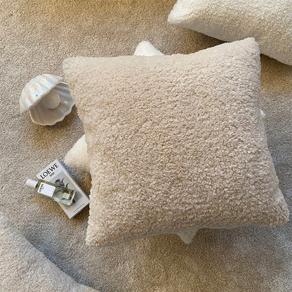 18"x18" Teddy Faux Fluffy Solid Color Full Set of Throw Pillow (with pillow cover with nature-inspired artwork - product view 10