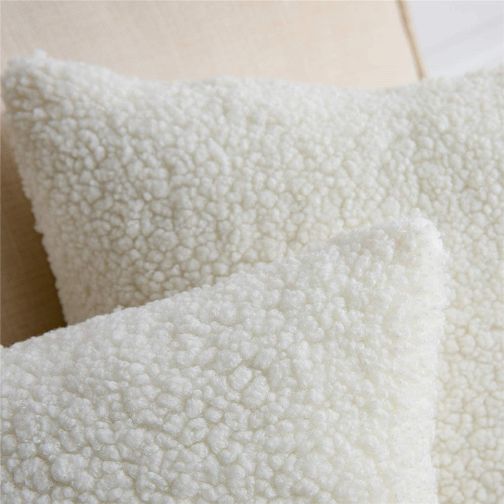 18"x18" Teddy Faux Fluffy Solid Color Full Set of Throw Pillow (with pillow cover with nature-inspired artwork - product view 22