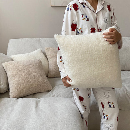 18"x18" Teddy Faux Fluffy Solid Color Full Set of Throw Pillow (with pillow cover with nature-inspired artwork - product view 23